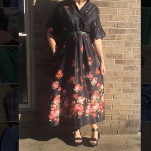 Flowy Flower Silk Dress